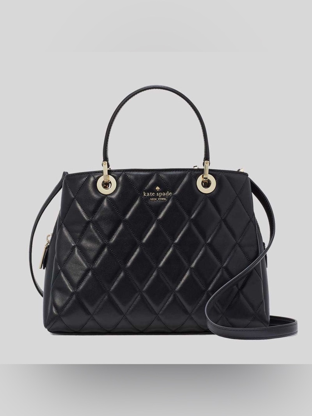 NWOT kate spade Black Quilted satchel crossbody Carey Sullivan